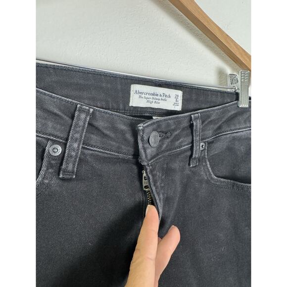 Abercrombie & Fitch Denim - Abercrombie & Fitch Jeans Womens 29 Black The Super Skinny Ankle High Rise Black